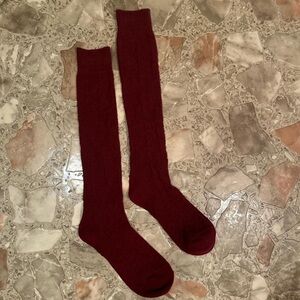 Burgundy Knee-High Socks